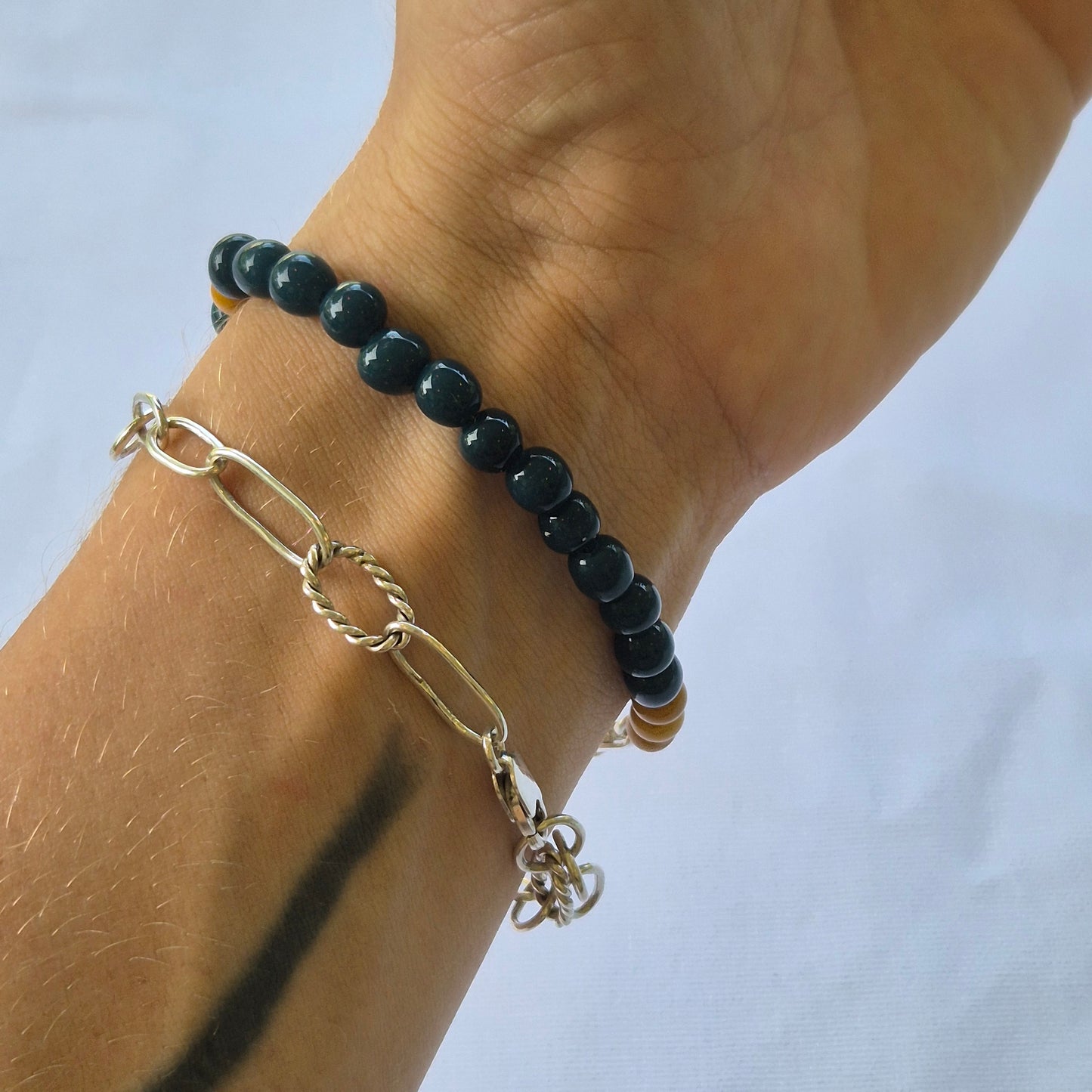 Mookaite and Glass Bead Bracelet v.2
