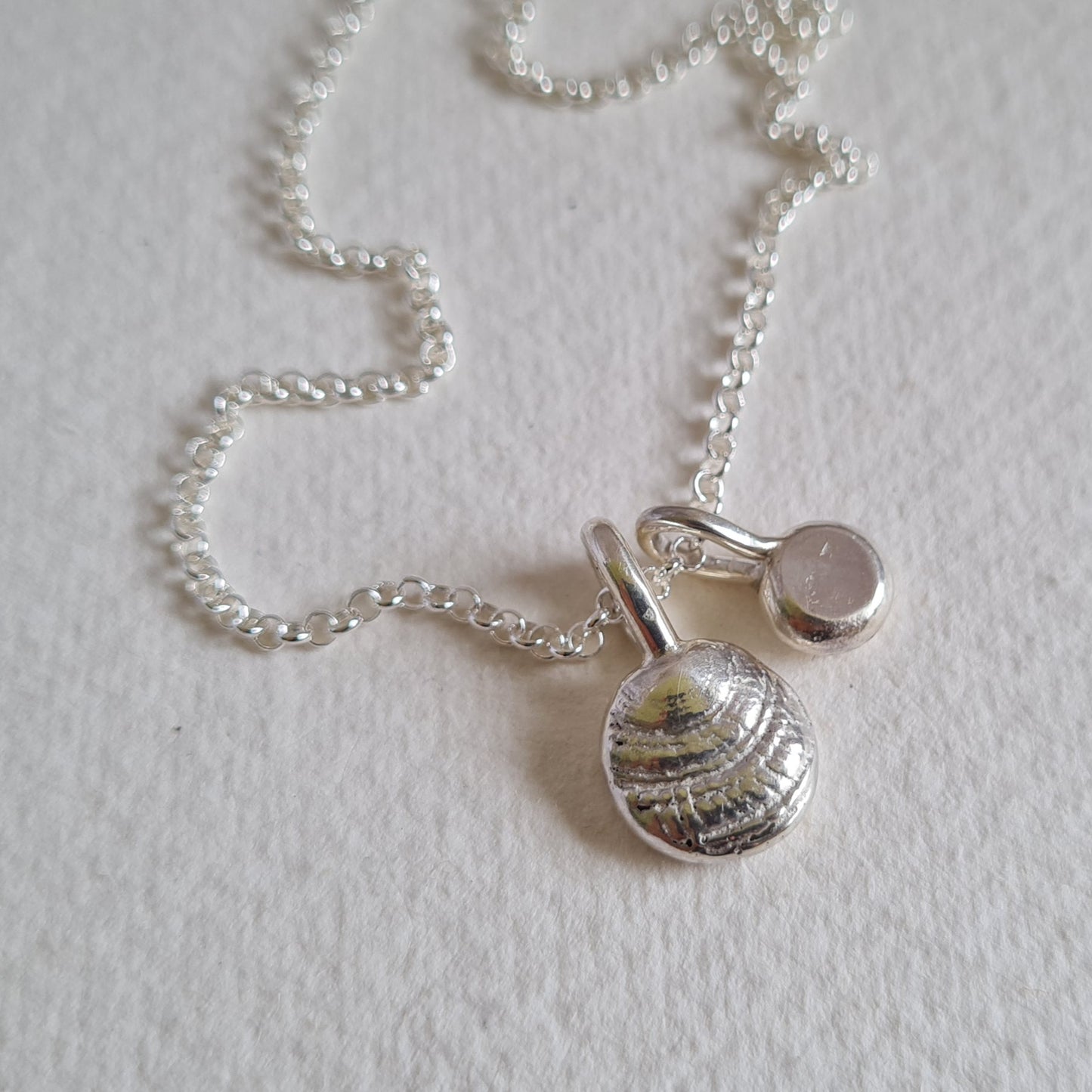 Initial & Sundial Shell Pendant Necklace