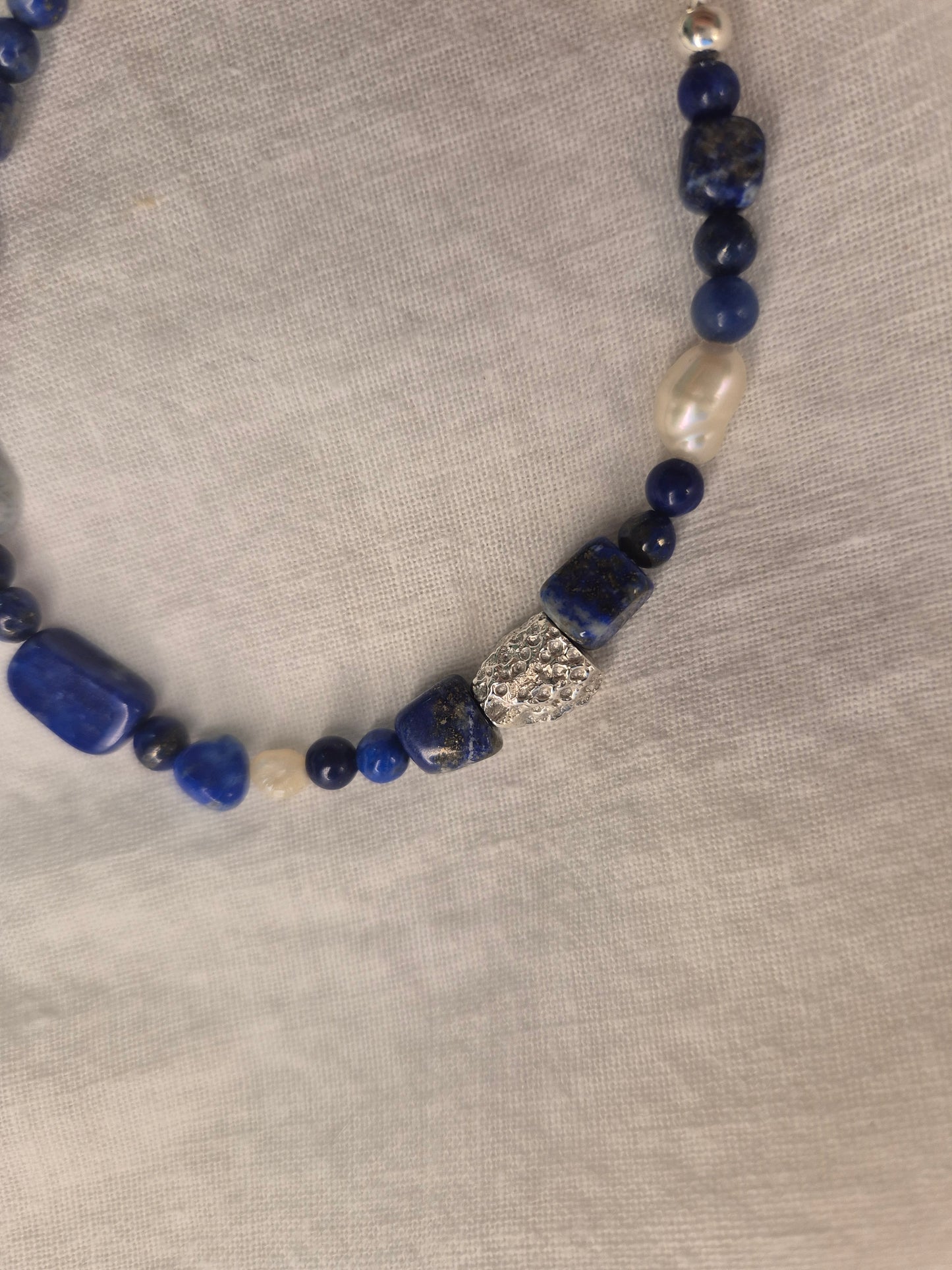 Lapis Lazui with Sandcast Coral Bead