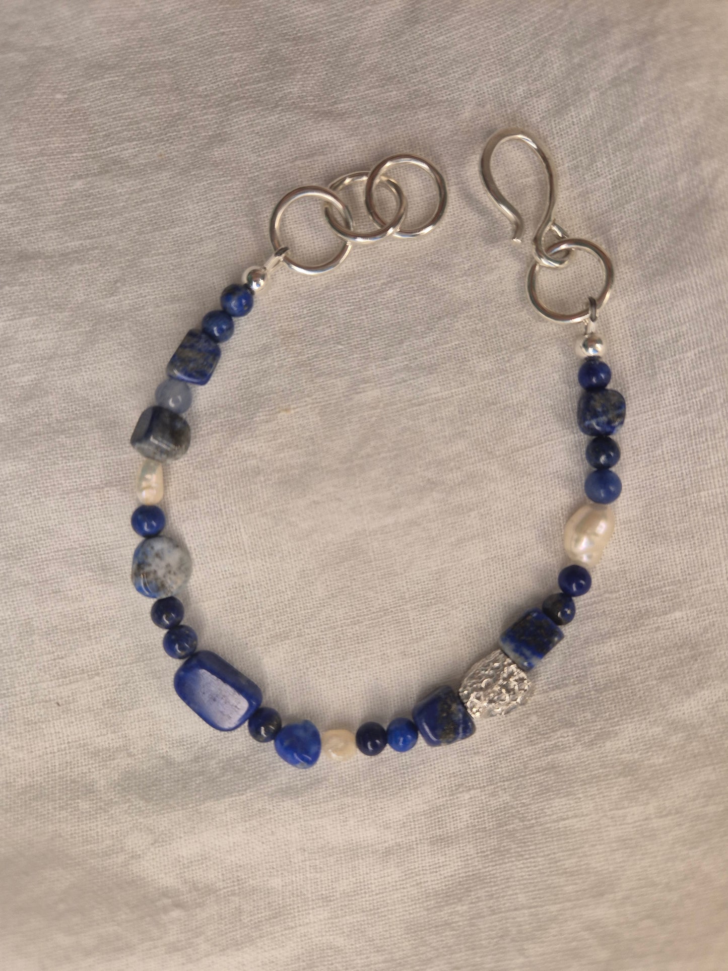 Lapis Lazui with Sandcast Coral Bead