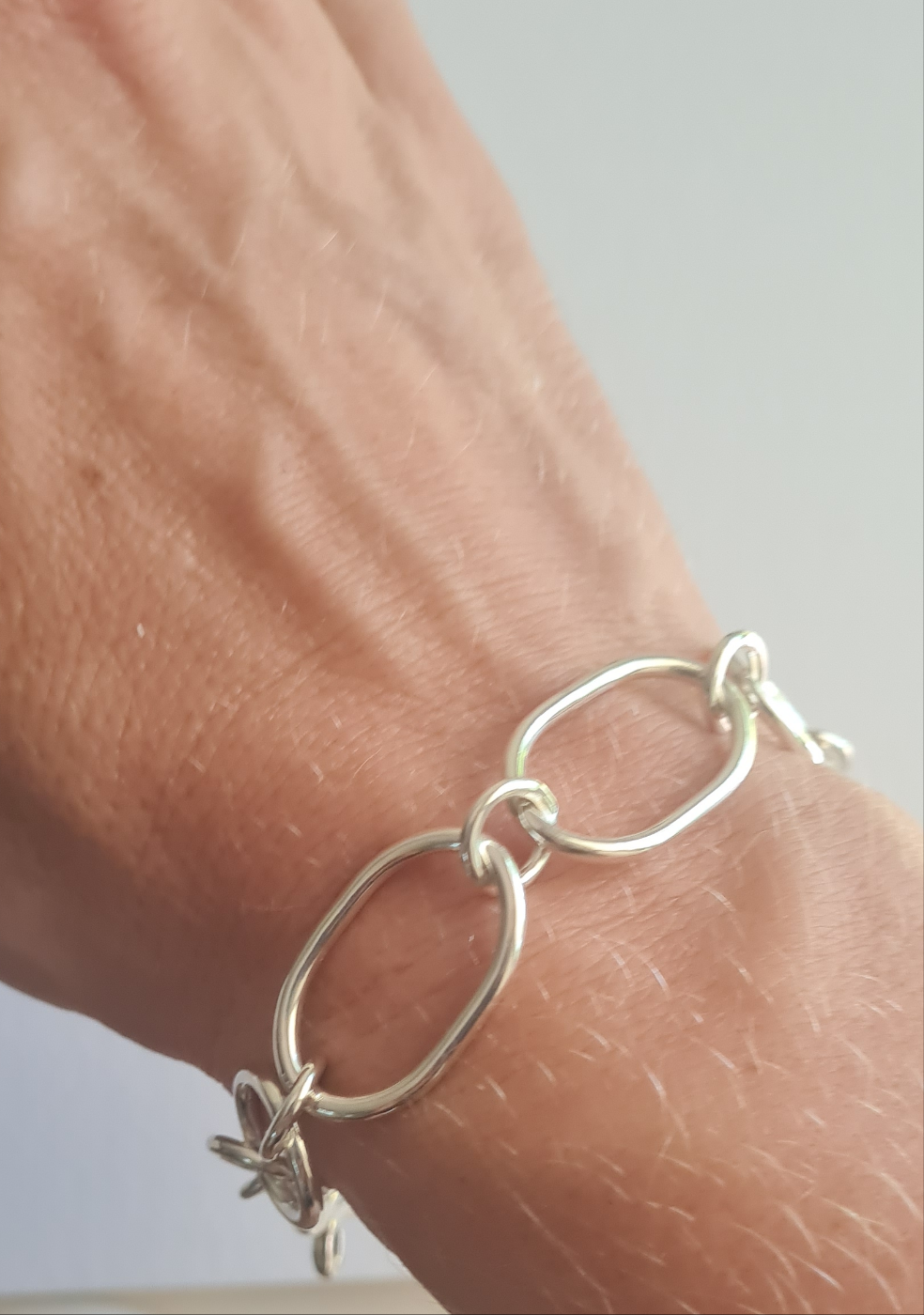 S Catch Heavy Sterling Silver Adjustable Bacelet