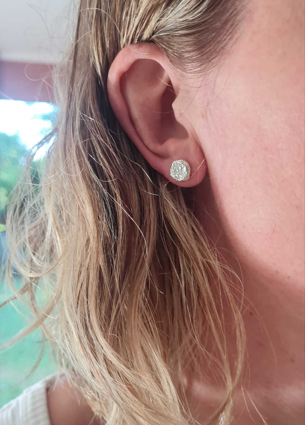 Sandcast Silver studs