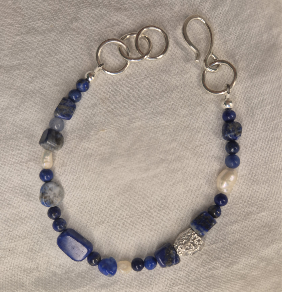 Lapis Lazui with Sandcast Coral Bead