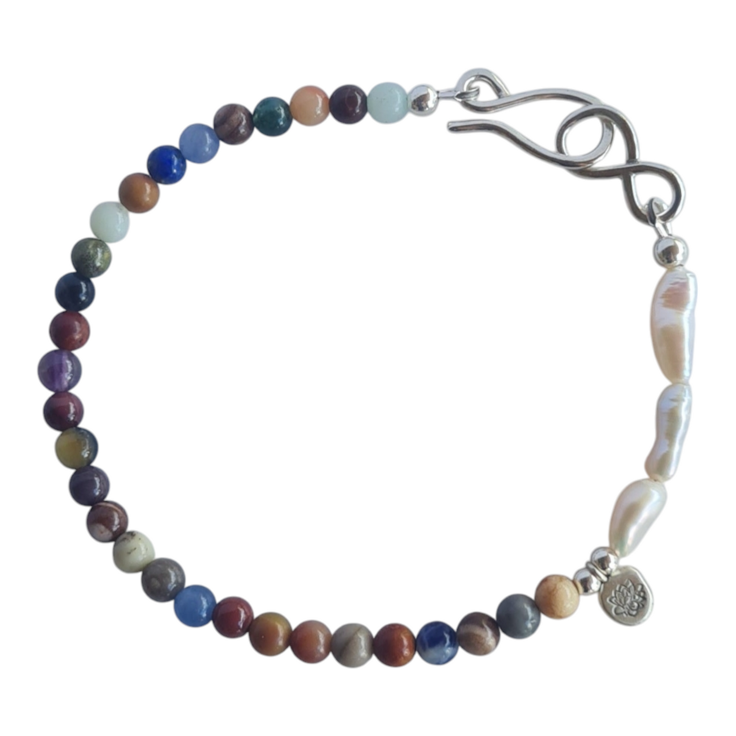 Mixed Gemstone and Pearl Bracelet