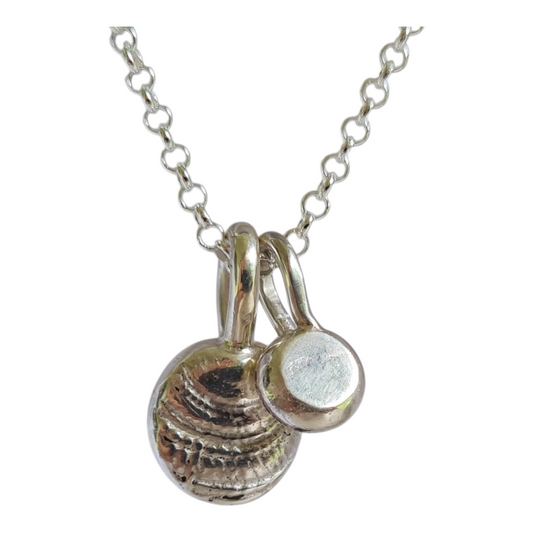 Initial & Sundial Shell Pendant Necklace