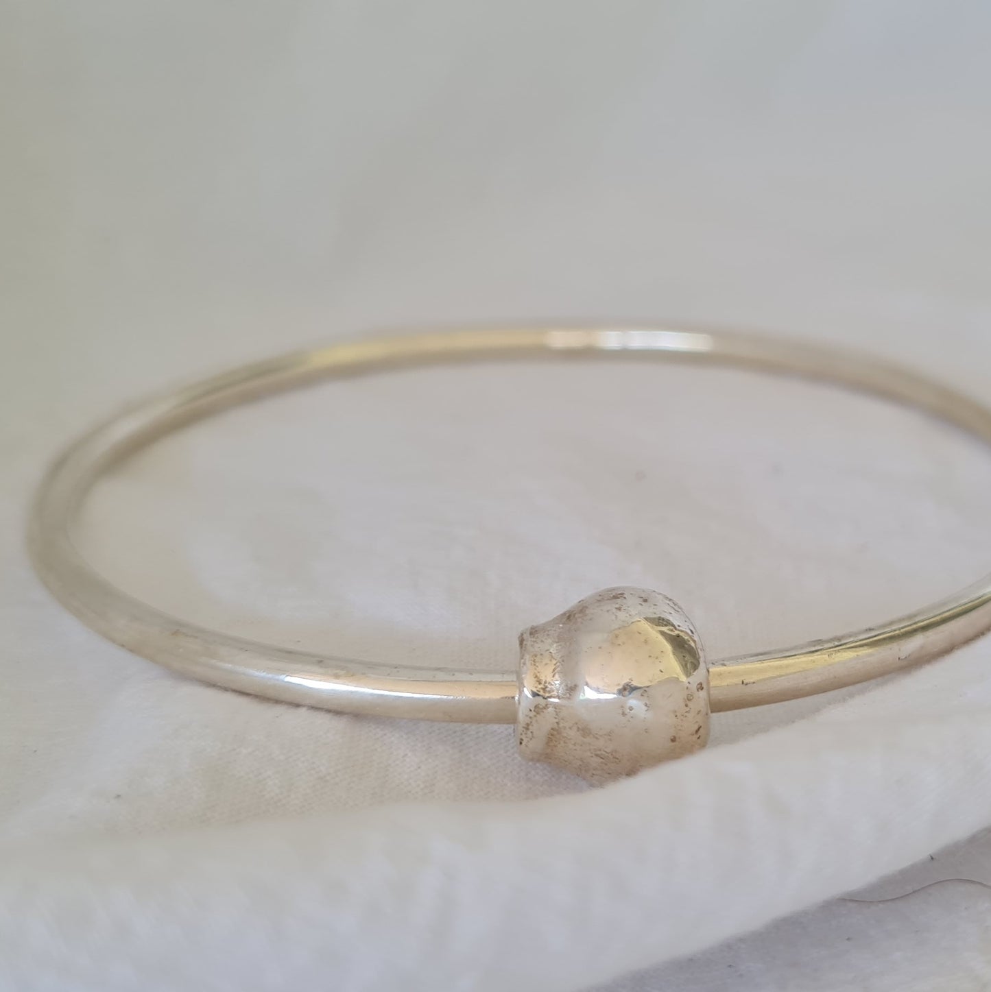 Solid Sterling Silver Bangle with Gumnut bead