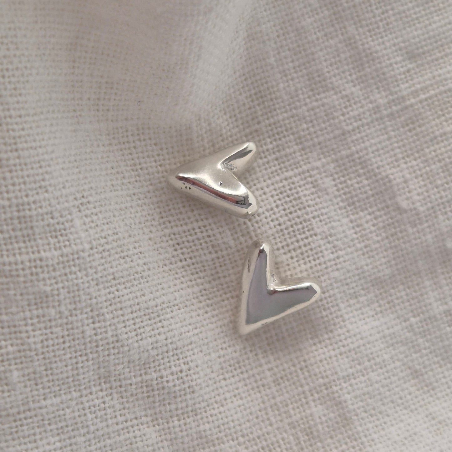 Sandcast Heart Studs