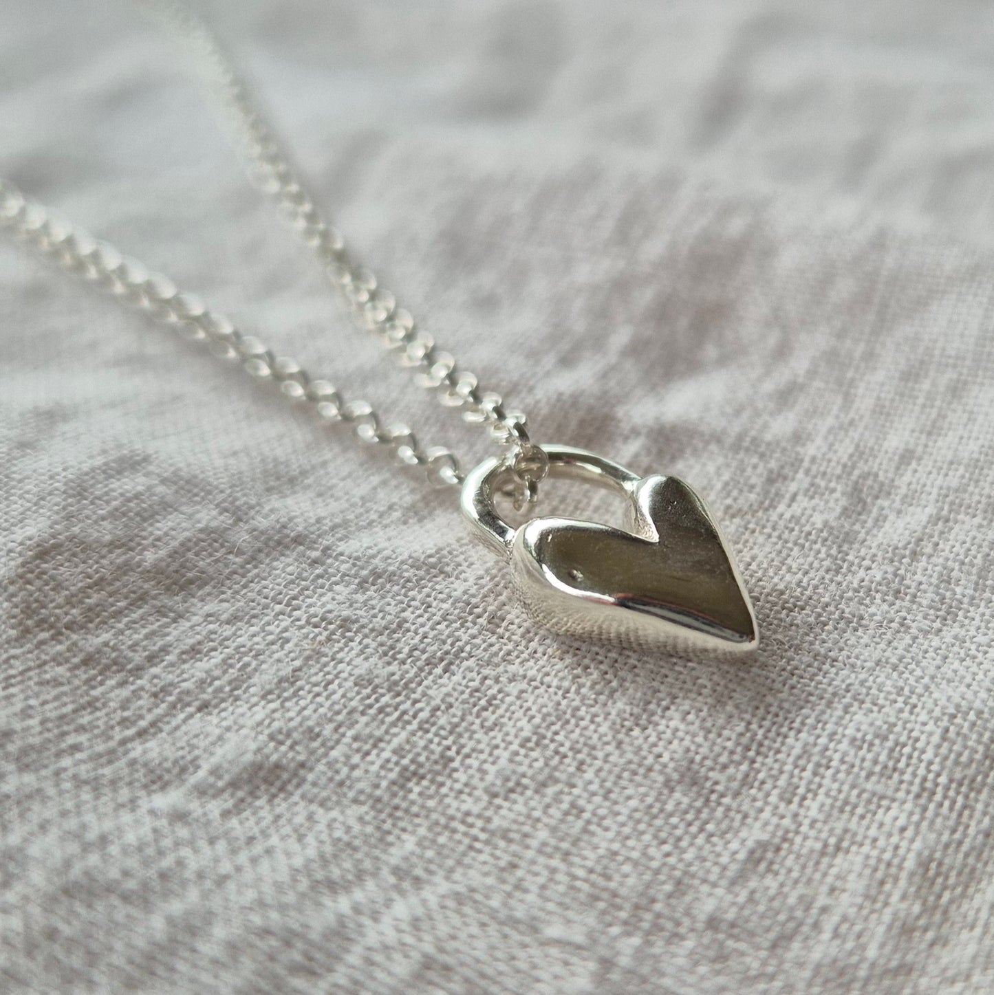 Sterling Silver Sandcast Heart Charm