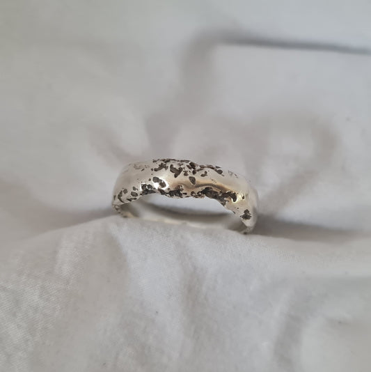 6mm Cairns Beach Sandcast Sterling Silver Ring- MADE TO ORDER