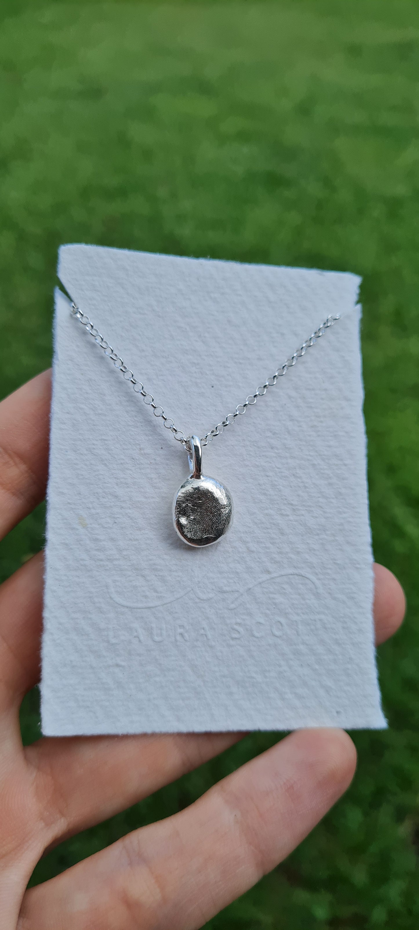 Small Sterling Silver Impression Pendant - CAIRNS LOCAL