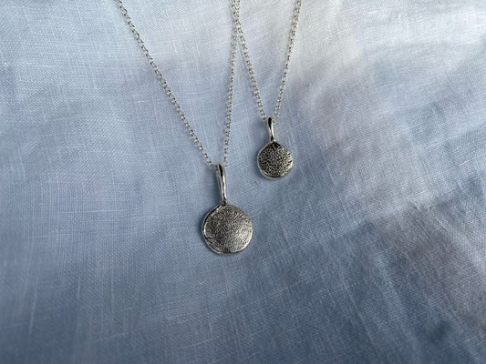 Large Sterling Silver Impression Pendant