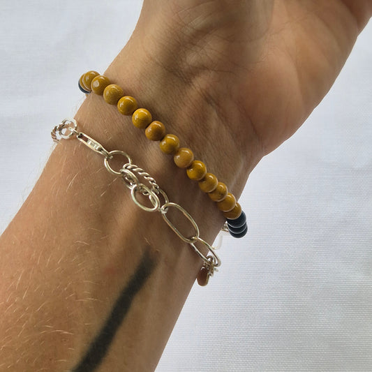 Mookaite and Glass Bead Bracelet v.1