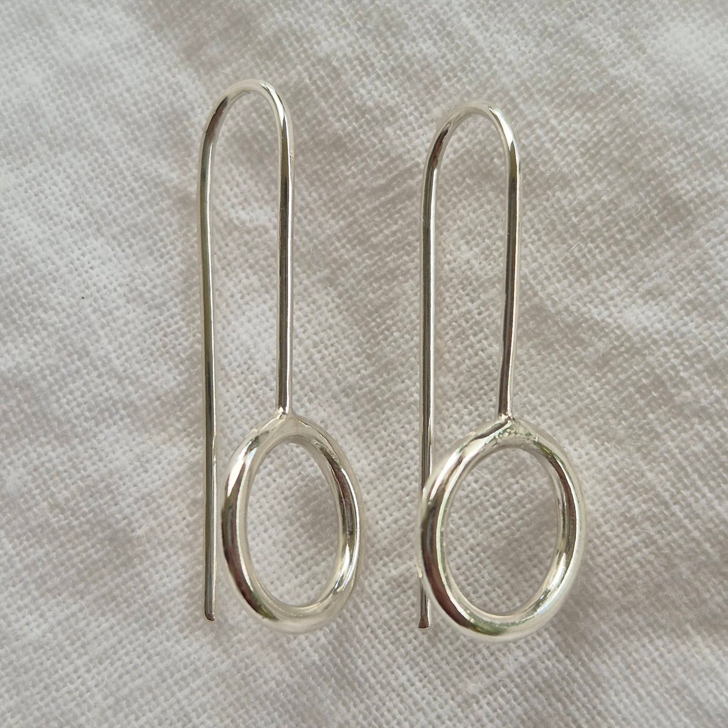 Round Thread Earrings Sterling Silver